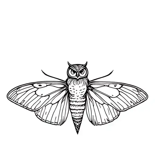 Moth And Owl Fine Line
