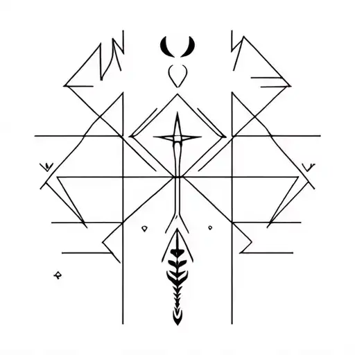 Glyphs With Minimal Geometry And Scorpio Zodiac Sign