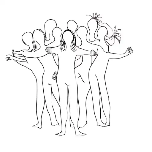 Dance Of Youth 7 People Holding Hands