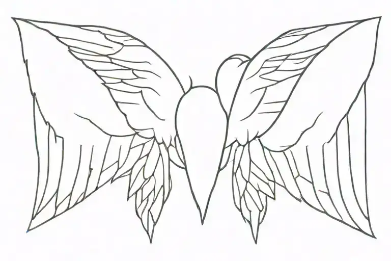 A Three With A Sharp Top Curved Bottom With Anger Wings Around It