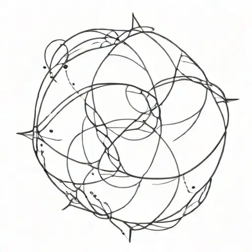 Line Work Of Earth Elements Intertwined