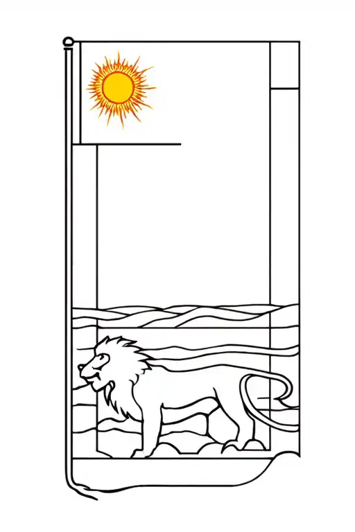 Cyrus' Tomb And Flag Of Lion And Sun And Forouhar