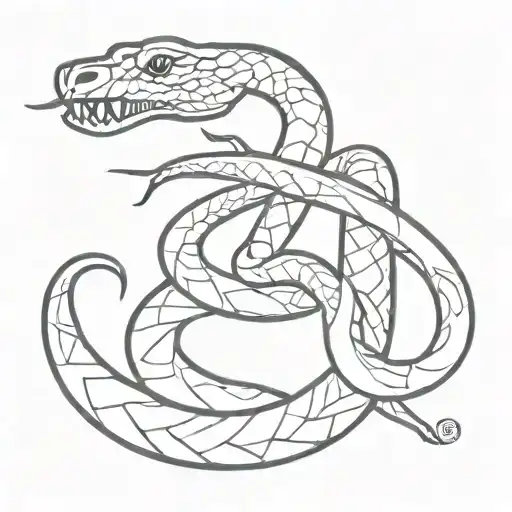 Snake Wrapped Around Bull's Horns