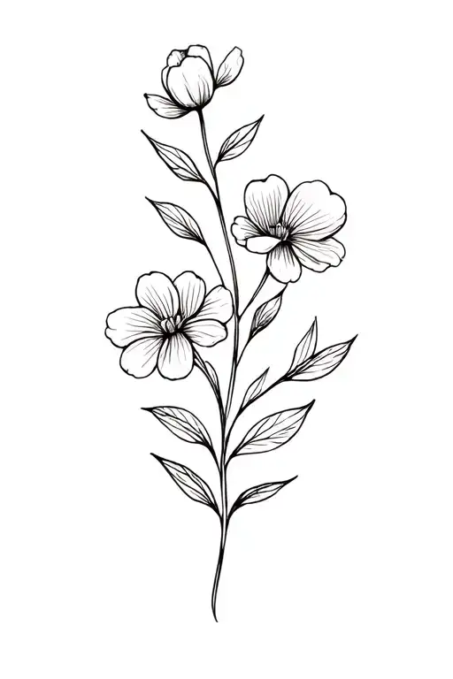 9 Ochid Flowers With 16 Small Leaves