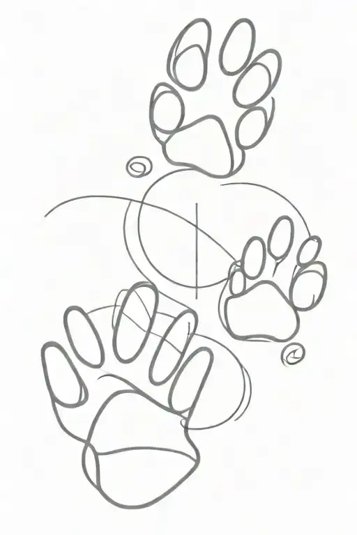 Two Haretlokit With A Cat Paw And An N In One And A Dog Paw And A C In The Other One
