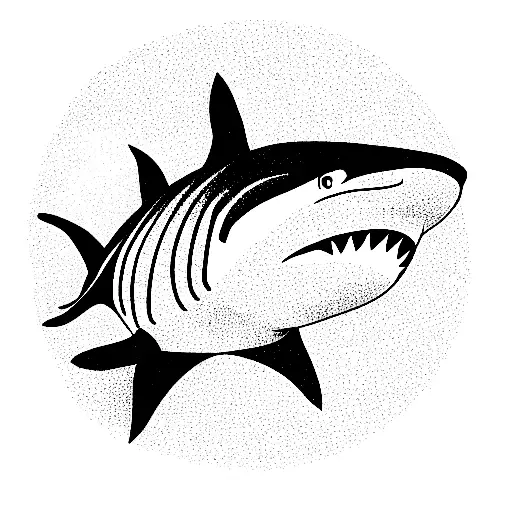 Shark Seen From Above Swimming With Ornaments