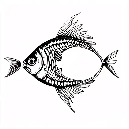 Fish Skeleton Pisces Symbol