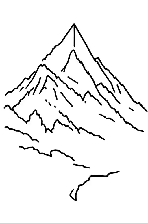 Mont Blanc Mountain Peak With Symbols Of France