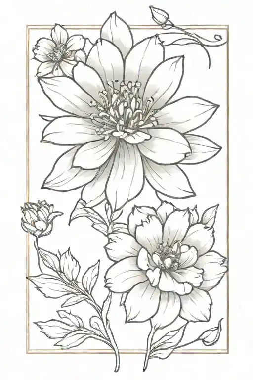 Marigold And Cosmo Flower