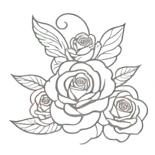 Rose And Angel Wings