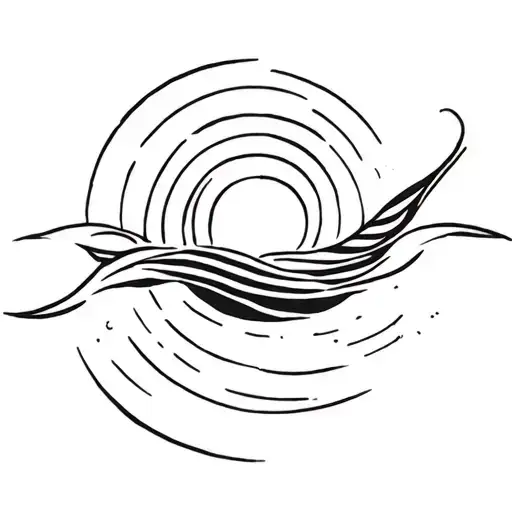 Sunrise Over Ocean With A Spiral Merging