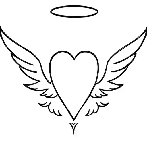 Heart With Wings Horns Halo And Tail