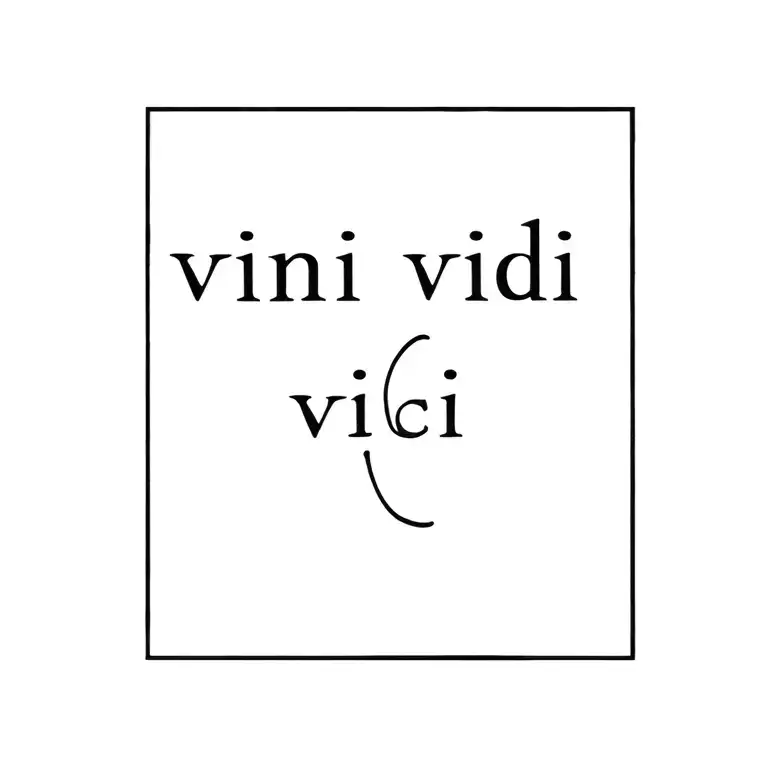 Vini Vidi Vici Text With Small Vibes Under