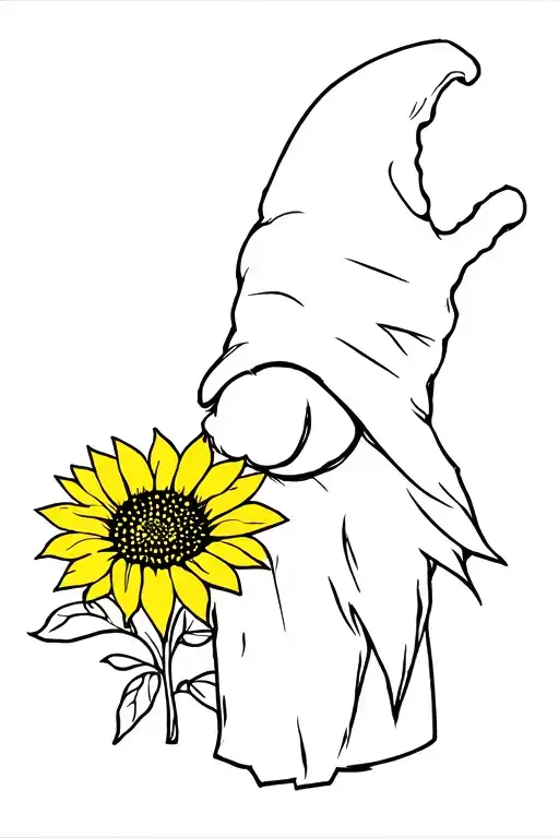 Faceless Gnome With A Sunflower