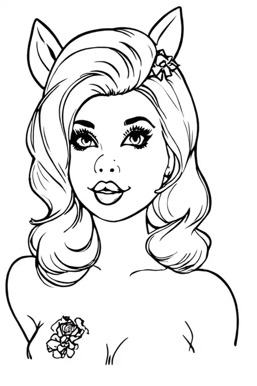 Pin Up Doll Blonde With Miss Piggy Face