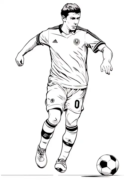 Soccer Player Kicking A Ball