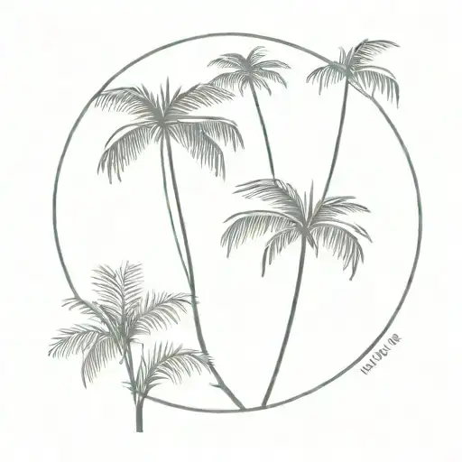 Lineal Simple Palm Tree