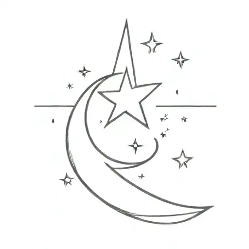 A Small Star And Moon