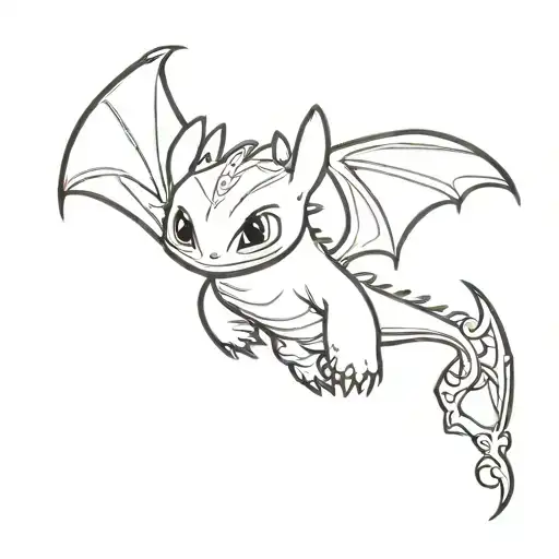 Toothless From How To Train Your Dragon Flying