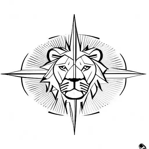 Lion With Compass