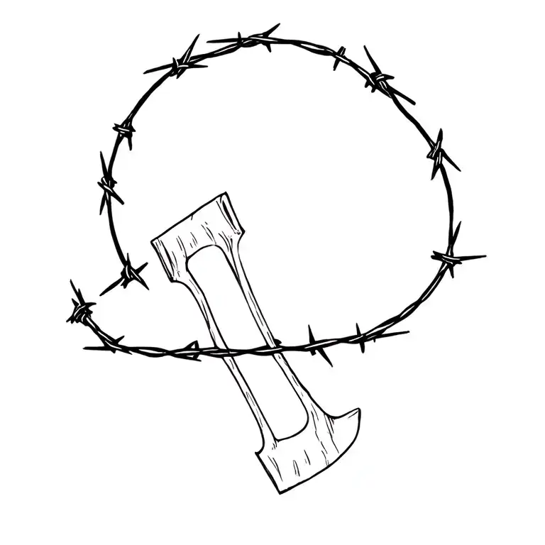 Sleghammer Wrapped In Barbed Wire