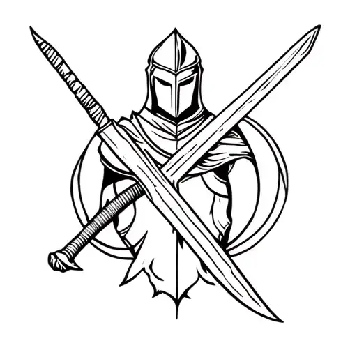 Knight With Sword Intertwined