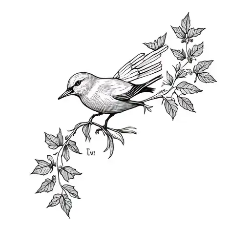 Tui Bird And Ivy Flower