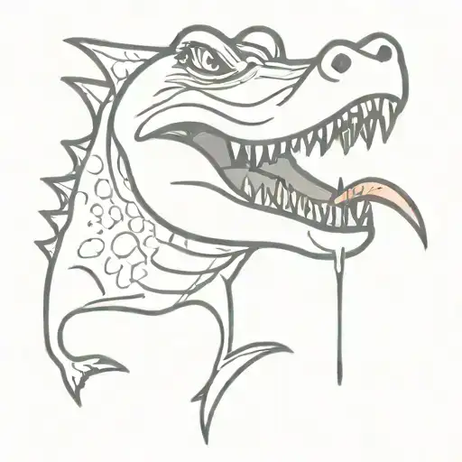 Ugly Crocodile Holding Deer Leg In Mouth