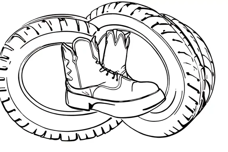 F1 Tyre And Cowboy Boot