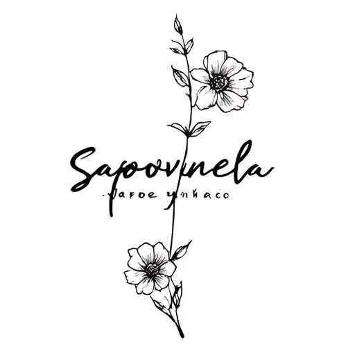 Sapovnela Written With Flowers Attached At The End Letter