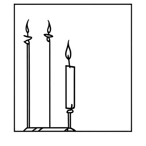 Simple Candle Outline On Stand Tall And Thin