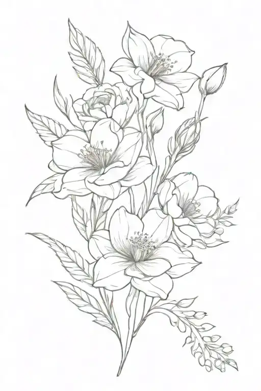 December April September Birth Flower Bouquet