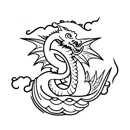 Dragon With Lily Half Moon With Name