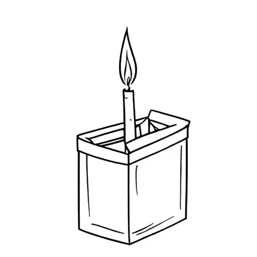 Matchstick Box With A Lit Match