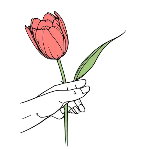 Person Holding Tulip Flower