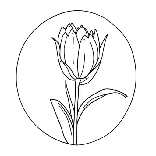 Full Body Person Holding Tulip Flower
