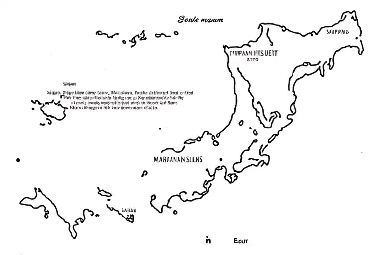 Fine Line Tattoo Of The Northern Mariana Islands Highlighting Saipan