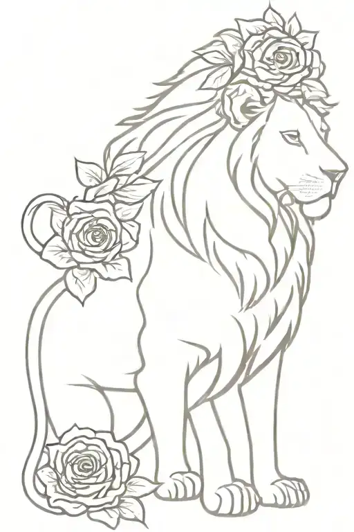 Lion With Rose Crown