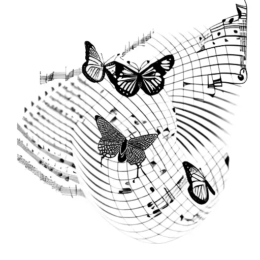 A Butterfly Composed Of Sheet Music