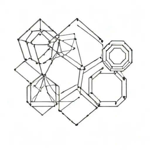 Three Geometric Shapes Representing Each Friend Interconnected In A Minimalist Design