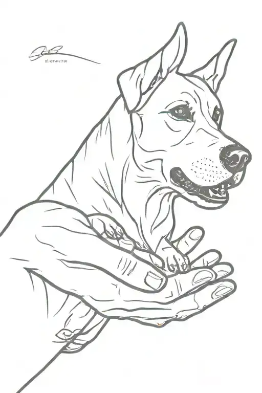 Dog Laying In Palm Of Hand Reaching