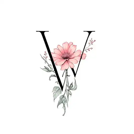 The Word Vi With July Birth Flower