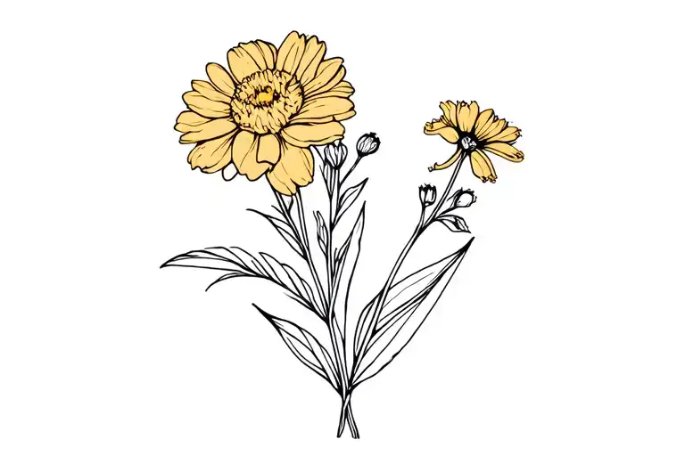 Dafodil Larkspur Marigold Chrysanthemums