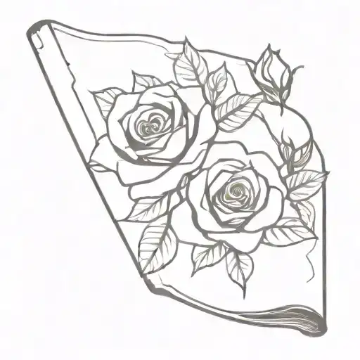 Open Book With Roses Growing