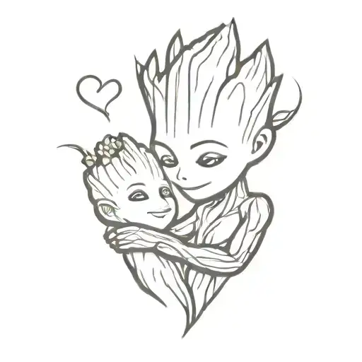 Mother And Baby Groot