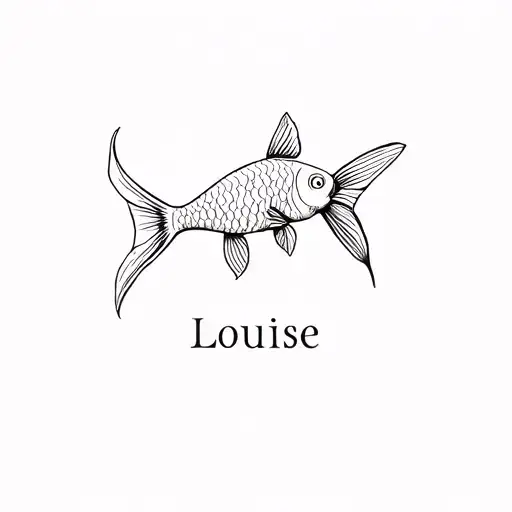Make A Small Goldfish With The Name 'Louise' Inside