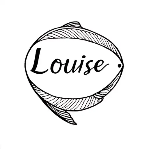 Make A Small Fish With The Name 'Louise' Inside Of It With A Wistful Font