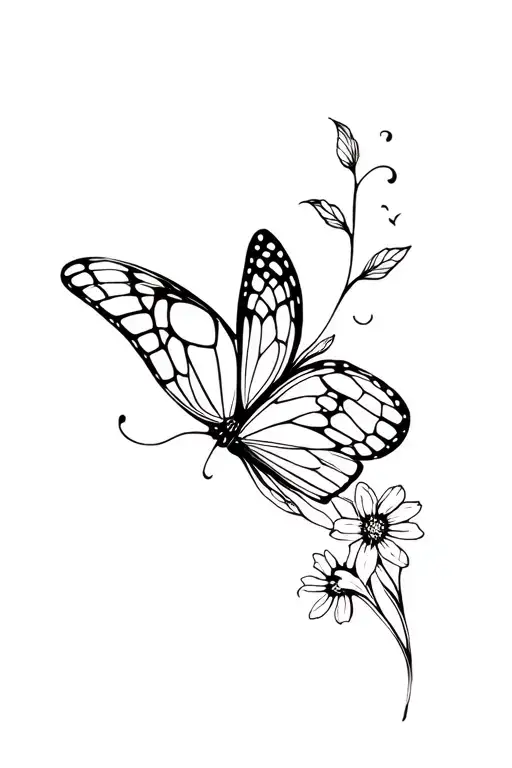Butterfly With Flowers