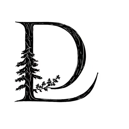 Plant Or Trees Growing And Letter D Luffy