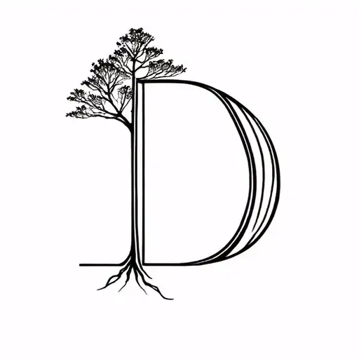 Plant Or Trees Growing And Letter D